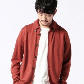 ビームス(BEAMS)のBEAMS スパニッシュカラー カーディガン オレンジ SMALL(カーディガン)