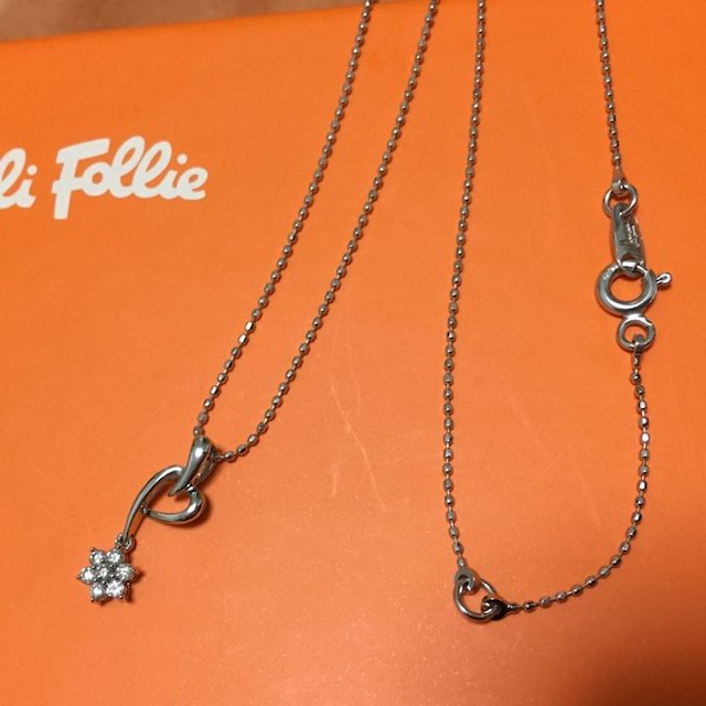 Folli Follie(フォリフォリ)のフォリフォリ☆ハート ダイヤ ネックレス K18WG レディースのアクセサリー(ネックレス)の商品写真