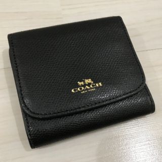 コーチ(COACH)のコーチ COACH 財布 コンパクト 三つ折り財布（黒レザー）(折り財布)