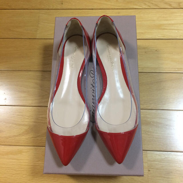 345ヒール高☆未使用☆GIANVITO ROSSI  PLEXI パンプス 34.5 PCV