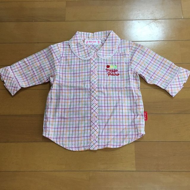 mezzo piano(メゾピアノ)のmezzo piano メゾピアノ チェック柄シャツ【90㎝】 キッズ/ベビー/マタニティのベビー服(~85cm)(その他)の商品写真