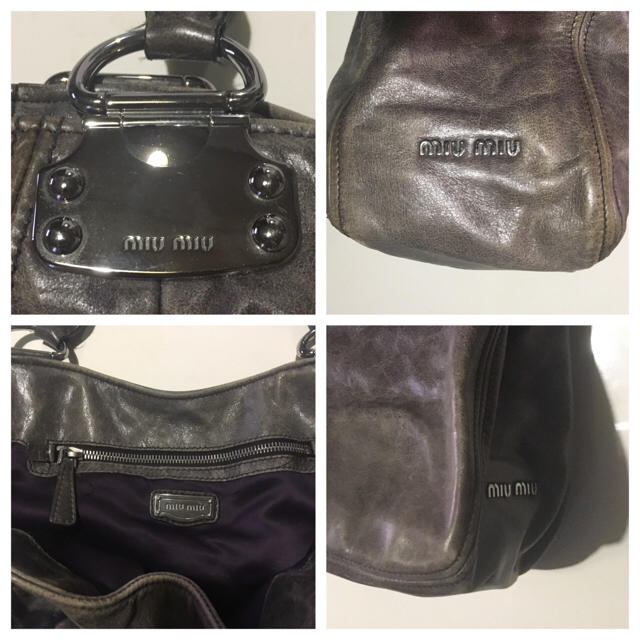 miumiu バッグ グレー ショルダー トート miumiu バッグ グレー ショルダー トート
