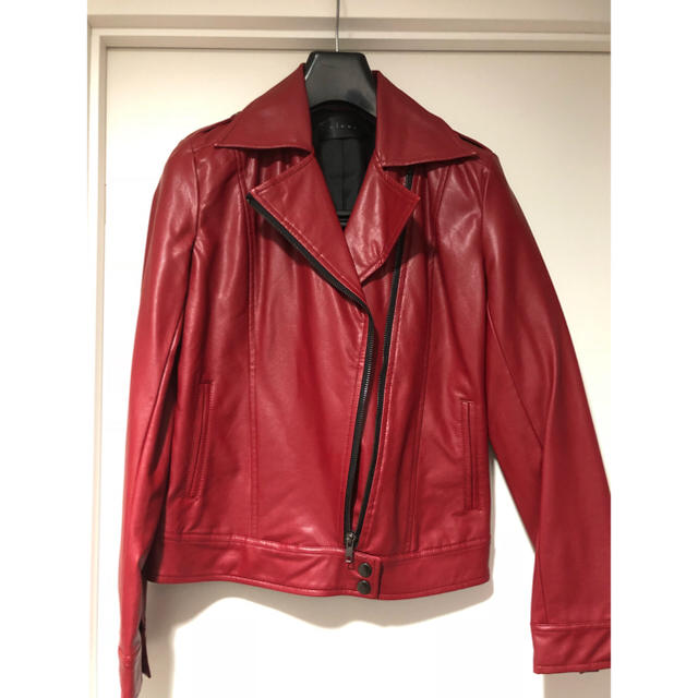 clear(クリア)のライダース 赤 レディースのジャケット/アウター(ライダースジャケット)の商品写真