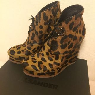 ジルサンダー(Jil Sander)の<美品>JILSANDER レオパード ショートブーツ (ブーツ)