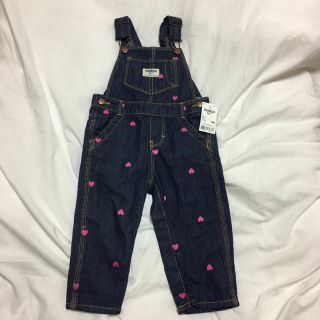 オシュコシュ(OshKosh)のOSH KOSH オシュコシュ ハート 刺繍 デニム　オーバーオール(ロンパース)