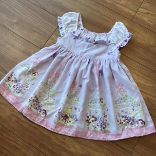 シャーリーテンプル(Shirley Temple)の【美品】シャーリーテンプル 鳥かごワンピース サイズ90(ワンピース)