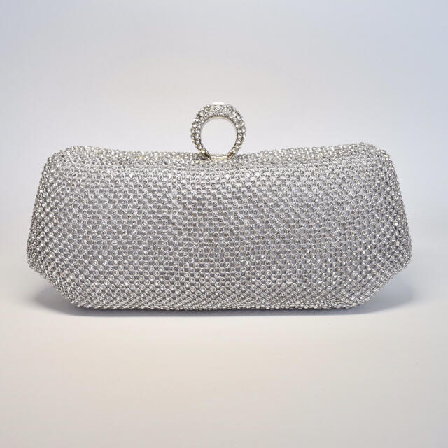 新品 fawziya ミニ 指輪 クラッチ パーティバック シルバー レディースのバッグ(クラッチバッグ)の商品写真