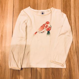 プチバトー(PETIT BATEAU)のプチバトー 花柄鳥ロンT 4a=102㎝(Tシャツ/カットソー)