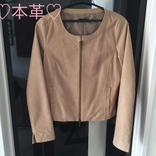 プロフィール(PROFILE)の♡春服♡PROFILE 革ジャン 本革 38 M キャメル レザージャケット(レザージャケット)