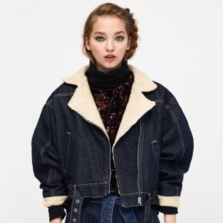 ザラ(ZARA)の☆新品☆ ZARA ザラ ボアデニムジャケット(Gジャン/デニムジャケット)