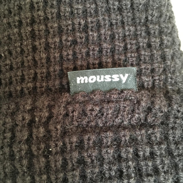 moussy(マウジー)のマウジー ニット帽 黒 レディースの帽子(ニット帽/ビーニー)の商品写真