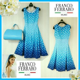 フランコフェラーロ(FRANCO FERRARO)の良好💙FRANCO FERRARO美しのグラデーション💙フレアーワンピM相当(ひざ丈ワンピース)