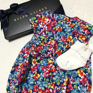 ラルフローレン(Ralph Lauren)の＊あい様 専用＊新品✨花柄ショートオール 9M/75(ロンパース)