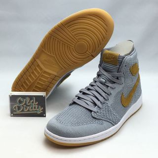 ナイキ(NIKE)の新品★NIKE AIR JORDAN 1 HI FLYKNIT 27.5 グレー(スニーカー)