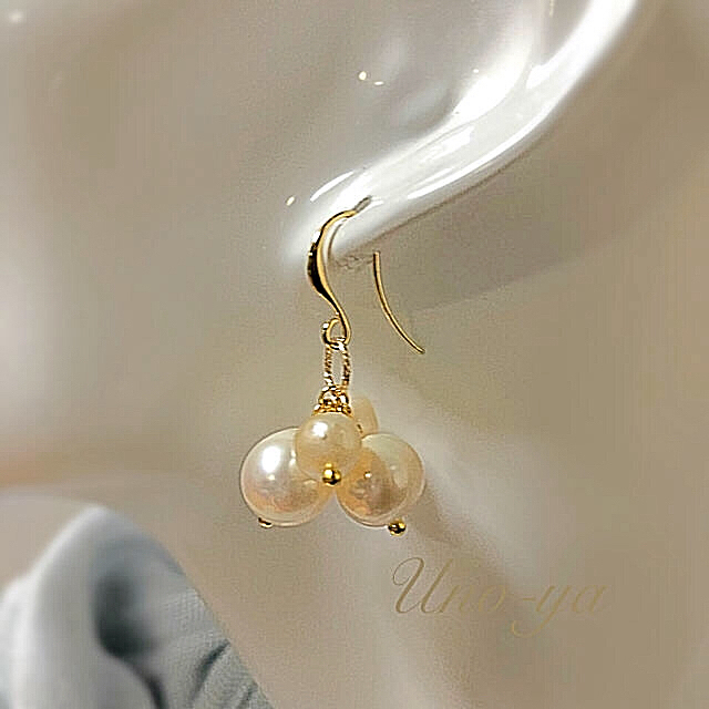 Pearl Fruitピアス ハンドメイドのアクセサリー(ピアス)の商品写真