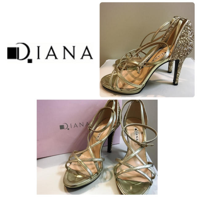 DIANA(ダイアナ)のダイアナ♡ゴールドメタリック グリッターヒール サンダル♡ レディースの靴/シューズ(サンダル)の商品写真