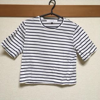 ルシェルブルー(LE CIEL BLEU)のショート丈ボーダーTシャツ(Tシャツ(半袖/袖なし))