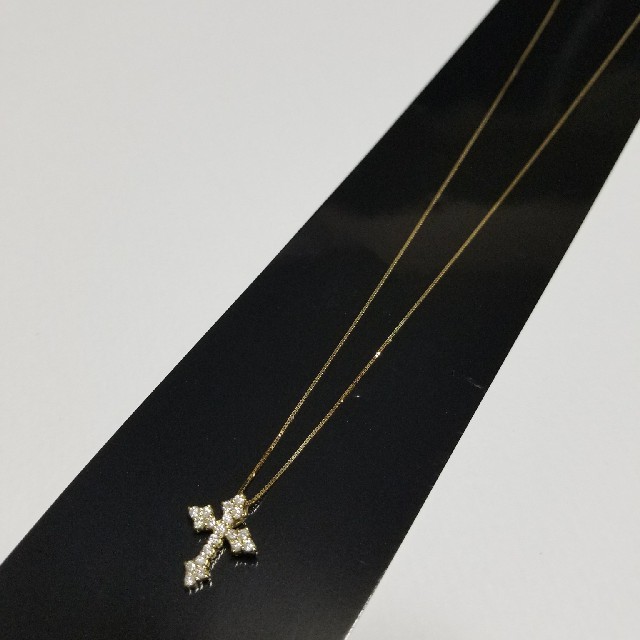 新品同様 クロス 十字架 ネックレス ダイヤ入り - ネックレス