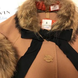 set LANVIN en Blueランバンオンブルー　カシミヤ混ファーコート