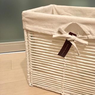 ザラホーム(ZARA HOME)の新品 ZARA HOME ザラホーム 編み込み バスケット かご カゴ ホワイト(バスケット/かご)