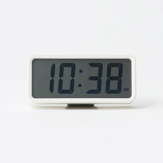 ムジルシリョウヒン(MUJI (無印良品))の無印良品 デジタル時計 中（アラーム機能付) ホワイト 型番：ＭＪ‐ＤＣＭＷ１(置時計)