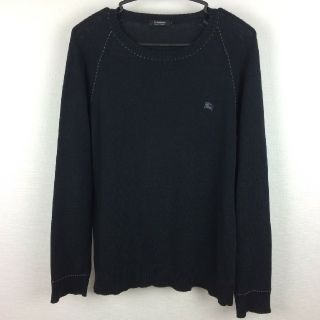 バーバリーブラックレーベル(BURBERRY BLACK LABEL)の美品 BURBERRY BLACK LABEL 長袖ニット ブラック サイズ2(ニット/セーター)