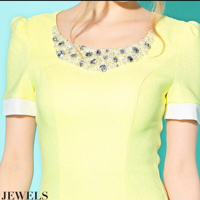 JEWELS(ジュエルズ)のJewel キャバドレス イエロー レディースのワンピース(ひざ丈ワンピース)の商品写真