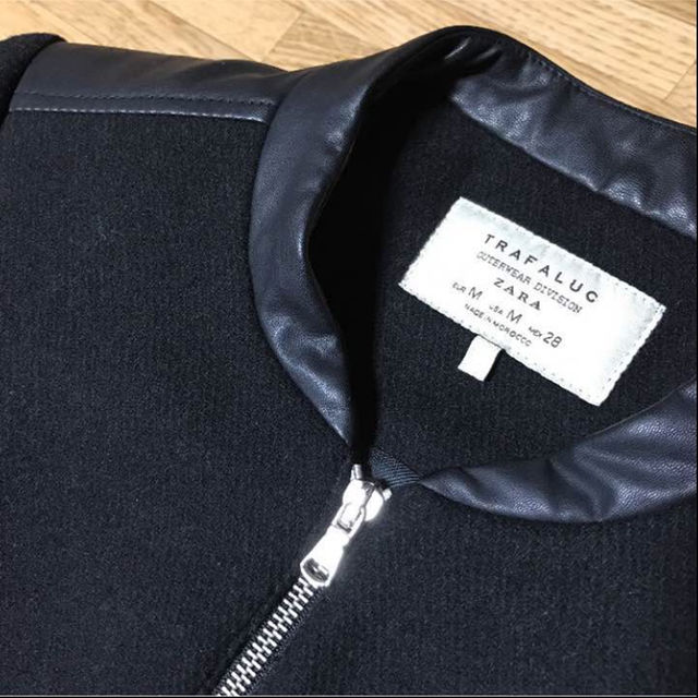 ZARA(ザラ)のZARA TRAFALUC ノーカラージップロングコート M レディースのジャケット/アウター(ノーカラージャケット)の商品写真