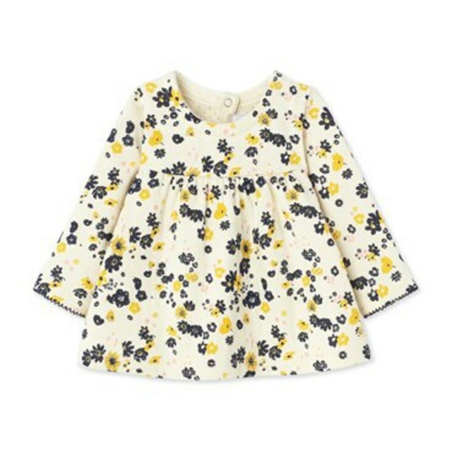 PETIT BATEAU(プチバトー)の新品未使用　プチバトーイエローフラワープリントブラウス　24m キッズ/ベビー/マタニティのベビー服(~85cm)(シャツ/カットソー)の商品写真