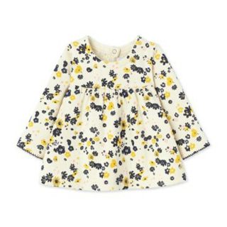 プチバトー(PETIT BATEAU)の新品未使用　プチバトーイエローフラワープリントブラウス　24m(シャツ/カットソー)