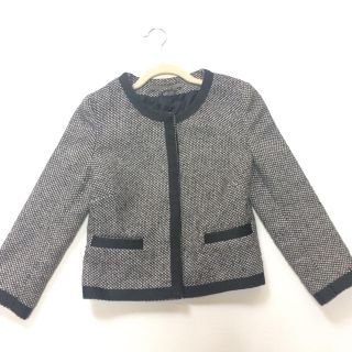 ザラ(ZARA)のZAＲAツイードジャケットグレー(ノーカラージャケット)