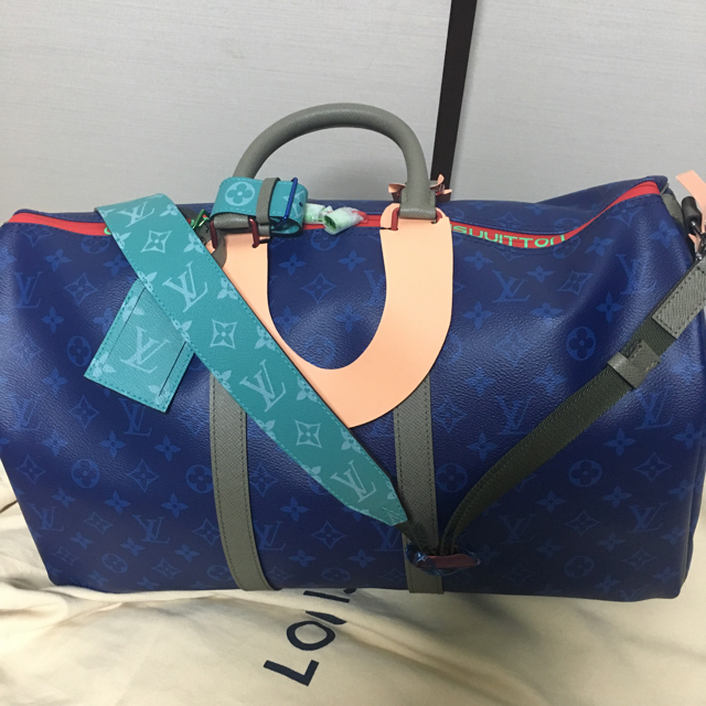 Replica Louis Vuitton Keepall Bandouliere 45 Pacific Blue Monogram M43855  for Sale