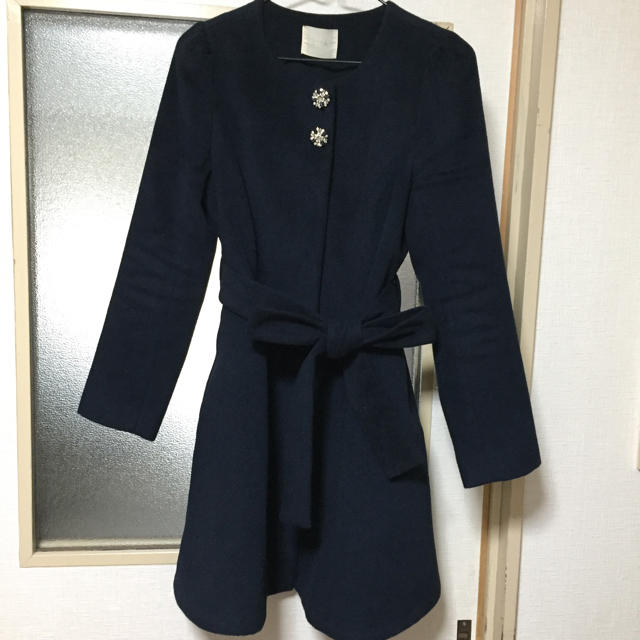 MIIA(ミーア)のMIIA✩ノーカラーワンピコート レディースのジャケット/アウター(ロングコート)の商品写真