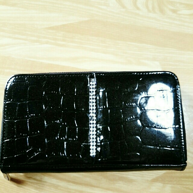 アンナマリー＊クロコ型押し財布＊黒ラメ レディースのファッション小物(財布)の商品写真