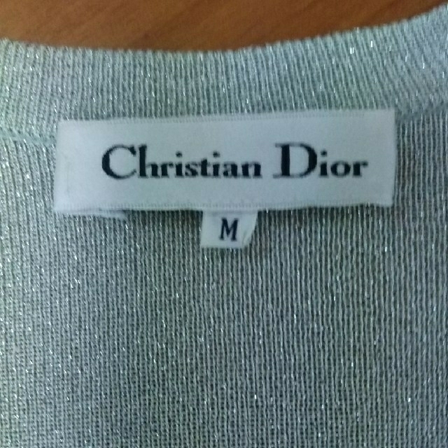 Christian Dior(クリスチャンディオール)のメイちゃん様専用クリスチャン・ディオール春色うす緑ラメ入り ロングカーディガン レディースのトップス(カーディガン)の商品写真