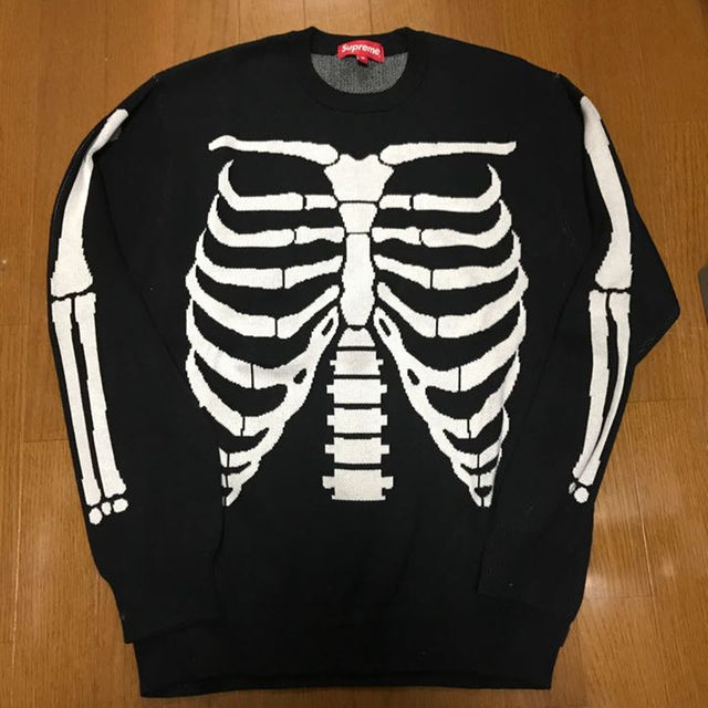 試着程度 17ss シュプリーム Bones Sweater ニット Mサイズ黒