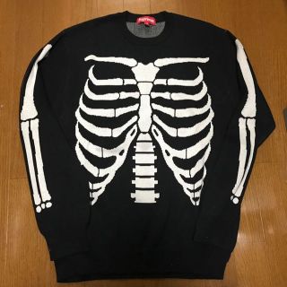 シュプリーム(Supreme)の試着程度 17ss シュプリーム Bones Sweater ニット Mサイズ黒(ニット/セーター)