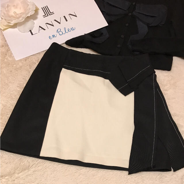 LANVIN en Bleu(ランバンオンブルー)の美品♡ランバンオンブルー♡台形スカート レディースのスカート(ミニスカート)の商品写真