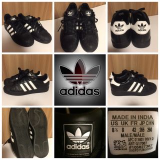 アディダス(adidas)の【希少☆美品】adidas SUPERSTAR SS Ⅱ black 26.5(スニーカー)