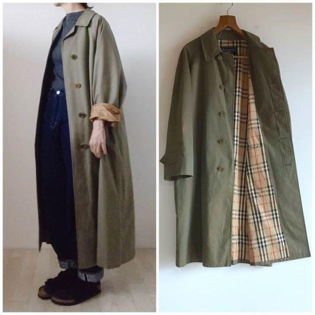 BURBERRY(バーバリー)のヴィンテージ バーバリー プローサム バルマカーンコート 玉虫色 カーキ レディースのジャケット/アウター(スプリングコート)の商品写真