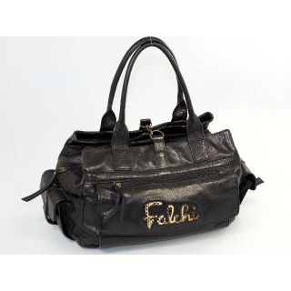 ファルチニューヨーク(falchi New York)のファルチニューヨーク レザーバッグ　黒　美品(ショルダーバッグ)