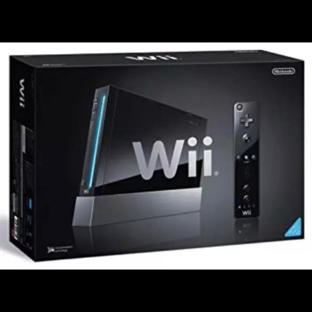 Wii(ウィー)のwii 本体 ブラック 付属ケーブル付き エンタメ/ホビーのゲームソフト/ゲーム機本体(家庭用ゲーム機本体)の商品写真