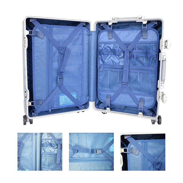 日本語説明書付！アルミフレーム☆スーツケース☆収納たくさん♪シルバー☆2XL メンズのバッグ(トラベルバッグ/スーツケース)の商品写真
