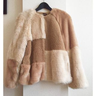 ザラ(ZARA)のZARA パッチワーク風ファブリックジャケット(毛皮/ファーコート)