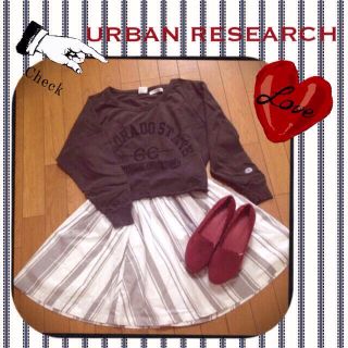 アーバンリサーチ(URBAN RESEARCH)のUR♡新品♡ストライプフレアスカート(ミニスカート)