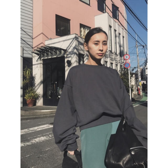 Ameri アメリ BACK BELT SWEAT TOP