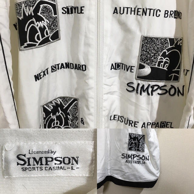 SIMPSON(シンプソン)のsimpson 90s  シンプソン ナイロンジャケット 古着 白 黒 メンズのジャケット/アウター(ナイロンジャケット)の商品写真