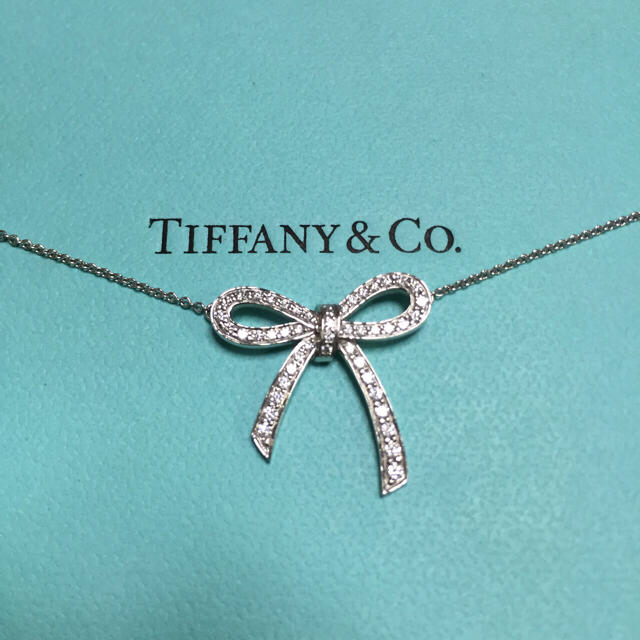 Tiffany & Co. - ☆Mocha☆ティファニー ダイヤ ボウ リボン ネックレス