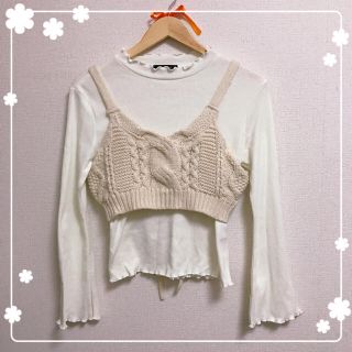 ダブルクローゼット(w closet)のケーブル編みビスチェ インナーセット(セット/コーデ)