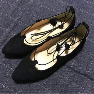 チャオパニック(Ciaopanic)の新品♡Ciaopanic♡レースアップ フラットパンプス♡ブラック♡22.5(その他)